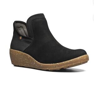 BOGS Women's Vista Wedge Leather Water Resistant Open Bootie Size 8